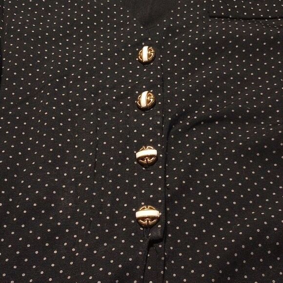 Vintage Whirlaway Frocks Black Polka Dot Button Up - Picture 8 of 11